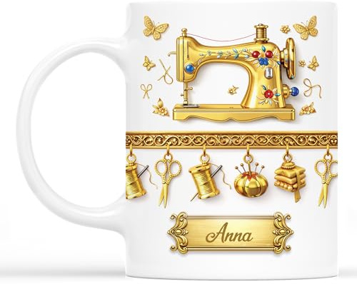 Cadeau Plus Mug Personnalisé Prénom - Cadeau Pour Passionné De Couture - Idée cadeau pour les amateurs de couture, mug personnalisé, tasse personnalisé (Modèle #2)