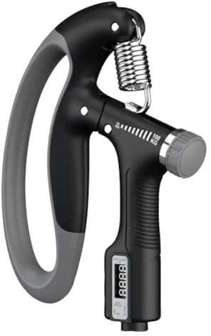 Gripstyrketestare, Handgreppsdynamometer Lättvikts digital display Kompakt storlek 10 kg-100 kg Finger handledsfjäder(Zwart)