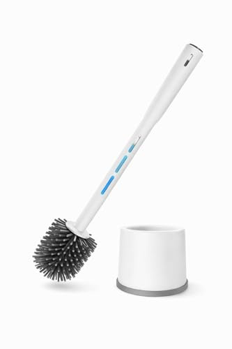 TOUCHE ® Escobilla de Baño con Dispensador de Jabón | Escobilla WC Antibacteriana de Silicona | Escobilla para Limpieza de Inodoro | Diseño Higiénico y Resistente