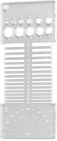 Acrylic Ruler - Multifunctional Yarn Measuring Tool | 4mm Thick Sewing Gauge With WPI Twist Angle | For Crochet Hook Sizing, Compact Yarn Winder Accessory