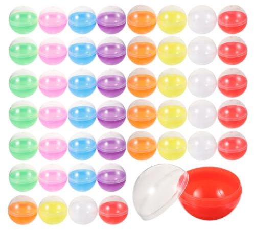 CHILDWEET Lot de 100 Boules Rondes en Pp à Remplir pour Distributeurs Automatiques, Jouets et Bonbons, Faciles D'accès, pour Fêtes et Célébrations Couleur Aléatoire
