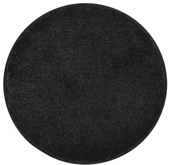 Kleine Wolke Badteppich Relax Schwarz 100 cm rund | OEKO-TEX zertifiziert, rutschhemmende Unterseite, für Fußbodenheizung, maschinenwaschbar, 100% Polyacryl