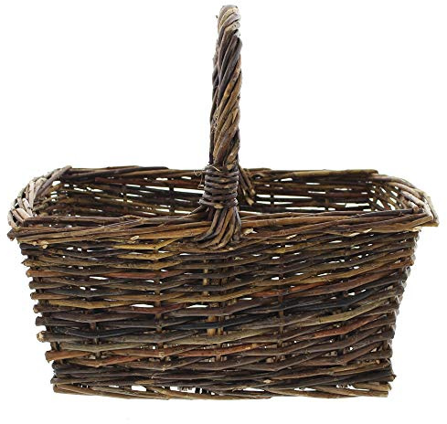 FRANK FLECHTWAREN Bügelkorb Natur, 35 x 26 x 16 cm, GH 30 cm, vielseitg Anwendbar