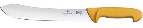 Victorinox Swibo Bankmesser, Schlachtmesser, Extra Scharfe Klinge, Signalfarbe, Sicherheitsgriff, Spülmaschinenfest