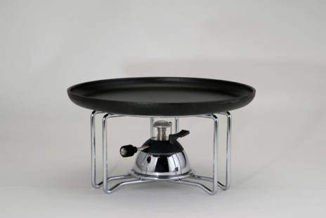 CONJUNTO PLATO DE HIERRO 26 CMS. ACERO (INCLUYE QUEMADOR) marca Alexalo