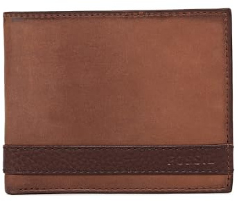 Fossil Brieftasche für Herren Quinn, 100% Leder Bifold braun 11,5 cm L x 2 cm B x 9 cm H ML3644200