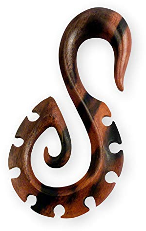 Fly Style Dehnspirale Ohr Expander aus Holz - Dehnschnecke Dehnungsschnecke Dehnsichel Tigerholz, Grösse:12 mm