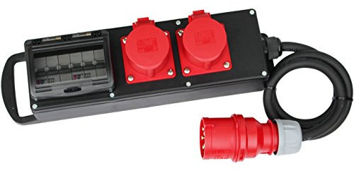 CEE Stromverteiler 32A / 400V zu 2x16A Vollgummi Verteiler Baustromverteiler