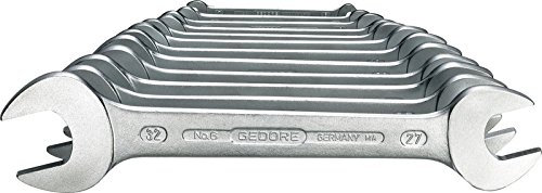 Gedore - Llave de boca doble (12 piezas, 6 x 7 - 30 x 32 mm, DIN 3110)