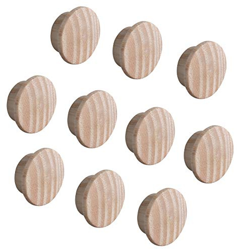 Gedotec Lot de 20 capuchons ronds pour trous en bois - H1137 - Frêne naturel - Capuchons en bois pour alésage aveugle de 12 mm de diamètre - Diamètre total : 17 mm - Lot de 20