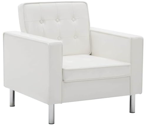 vidaXL Sillón Blanco Polipiel