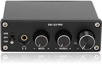 Amplificateurs Audio, DAC Décodage Audio Décodeur Audio Mini Amplificateur Audio Stéréo Numérique pour Écouteur 3,5MM.(Noir)