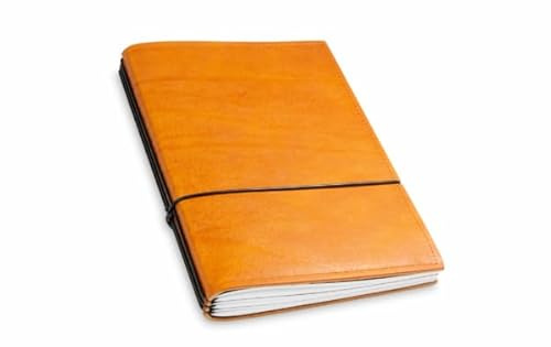 X17 Notizbuch A6, braun cognac, aus Leder. Austauschbare Notizhefte (blanko, liniert, kariert) Made in Germany