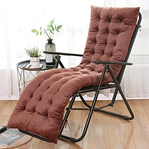 Ruby Lil Plüsch Ersatz Garten-Liege Kissen, Folding Chaise Lounger Kissen Seasonal/Sitzbezug Gartenstuhl-Auflage Hochlehner Auflage,Braun,48x120cm(19x47in)