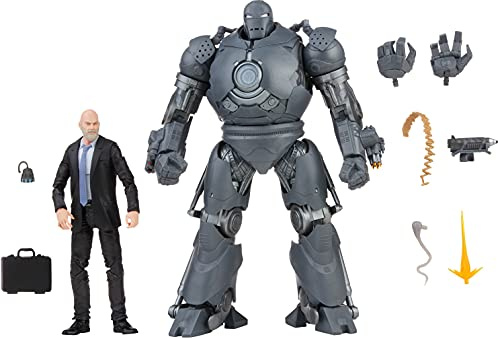 Marvel Hasbro Legends Series 15 cm große Obadiah Stane und Iron Monger Figuren 2er-Pack, Infinity Saga, Premium-Design und 8 Accessoires, F0218, Multi