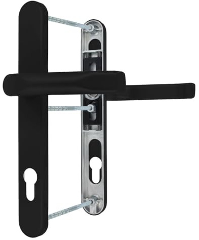 Premium Drückergarnitur Saturn DHS 92mm - Oval - Griff-Griff, Farbe:Schwarz RAL 9005, Schildbreite:32mm
