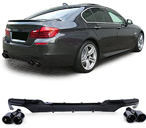 Heckdiffusor Glanz + Endrohre 4 Rohr Performance Look passt für BMW F10 F11 535
