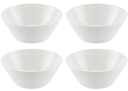 Royal Doulton 1062332 Pure S/4 Cereal Bowls 16cm/6in Tableware, Sets, Porcelain, 500 milliliters, White