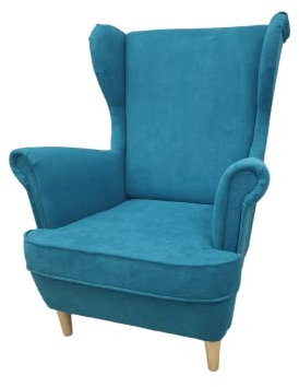 MartHome Einzelsofa Loungesessel Wohnzimmersessel, Stoffsessel - Relax Sessel TV Ohrensessel, Bequemer Loungesessel Wohnzimmer - Skandinavischer Sessel (Blau A19)