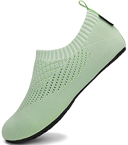 SAGUARO Herren Badeschuhe Damen Strandschuhe rutschfest Schwimmschuhe Männer Atmungsaktiv Neoprenschuhe Frauen Aqua Wassersport Sommer Grün 42/43 EU