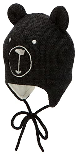 Sterntaler Baby Jungen Strickmütze Mit Bindeband - Aus Wolle, Anthrazit Meliert, Größe 47