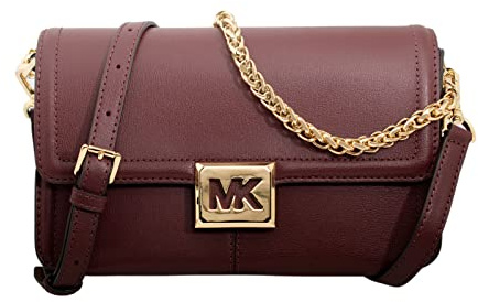 Michael Kors Sonia Leder Medium Gold Kette Umhängetasche Crossbody Merlot, Merlot, NS, Umhängetasche