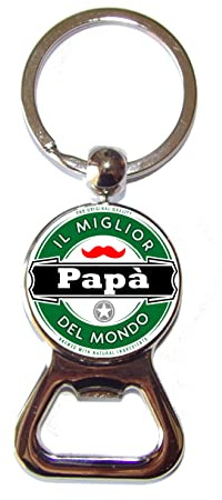 Portachiavi apribottiglie  Il miglior Papà del mondo verde, presente, anniversario, festa, natale, regalo