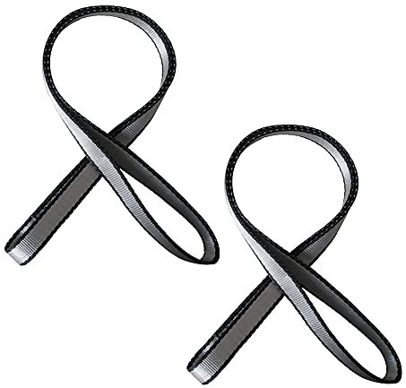 FORBELL 18 mm Nylonband, Nylon Rope Geeignet für Aerial Yoga, Hängematten-Schaukel (Grau (2 Stück), 60cm)