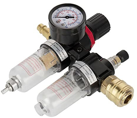 MOCNT 1/4 Filter Wasserabscheider Ölabscheider Druckminderer Druckluft Kompressor Feuchtigkeitsfalle Druckregler Pneumatische Luftfilterregler Messing Schnellverbinder