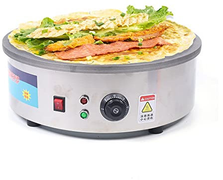 WSIKGHU 2800W Profi Crepes Eisen und Pfannkuchenmachermaschine Profi Crepes Maker Gerät Crepesmaker Crepesmaschine Crepesplatte 150-280℃ Edelstahl Crêpe Maschine