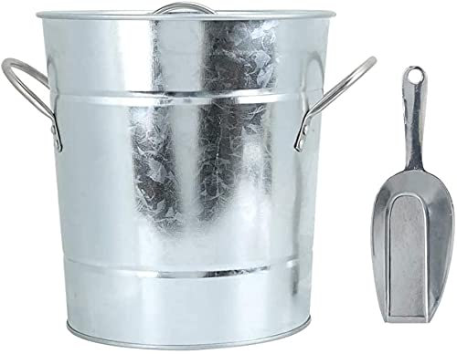 PEPDRO Party Ice Bucket with Ice Scoop Metal Shell & Plastic Liner Ice Container for Beer Champagne Beverage Chiller for Home Parties ice Buckets ice Tongs ice Buckets Kits