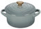 Le Creuset Mini cocotte redondo de gres, 8 onzas, sal marina con perilla de corazón dorado