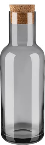 blomus Wasserkaraffe -FUUMI- | Karaffe aus mundgeblasenem Glas 1 Liter | Farbe Smoke | Glaskaraffe für Wasser, Saft & Kaltgetränke | elegantes Serviergefäß | 10B x 28H cm