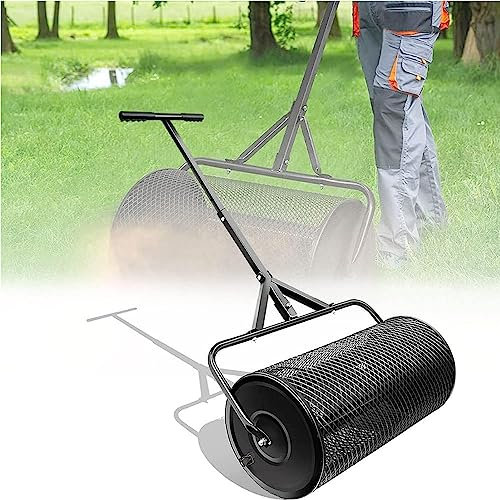 OSBELE Spandiconcime da 24 Pollici, Spandiconcime per fertilizzanti | Resistente e Leggero | Spargitori a rulli per Torba, Neri-Separati 32x60 cm