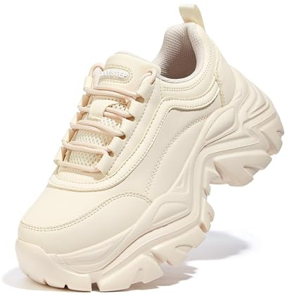 LUCKY STEP Zapatillas Gruesas para Mujer, Zapatos Casuales con Plataforma de Moda, cómodas Zapatillas de tacón de cuña
