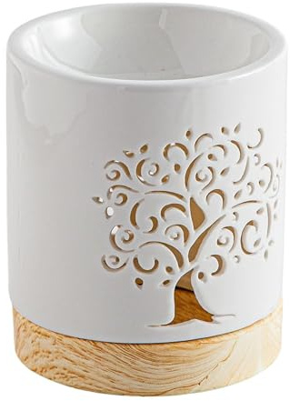 Parfumbrenner Ceramy Life Tree - Parfümierter Wachsbrenner - Handgefertigtes Glücksbringer-Objekt - Duftspender - Symbolische Geschenkdekoration - 50ml - H 10,5cm - Zen'Arôme
