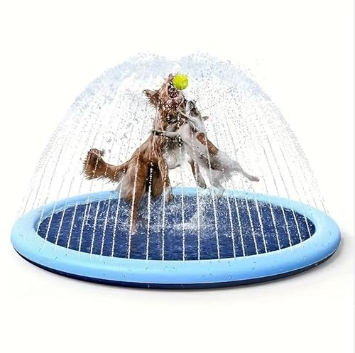smallrun Große Hundepool-Spielmatte für Hunde, Kinder-Schwimmbad, faltbarer Hundepool, faltbar, faltbar und tragbar, PVC (Blau, 100 cm)