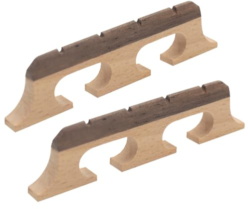 Cheerock 4-String Ebony Maple Composite Banjo Bridge with Dual-Pivot Design