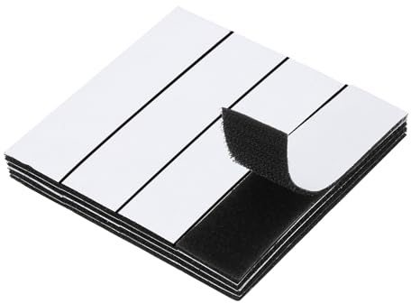 PATIKIL Bandes de Crochet et Boucle 1 x 4, 16 Paquets Rectangle Ruban Fort Double Face Adhésif Collant Fixation Ruban pour Usage Domestique, Usage Intérieur & Extérieur, Noir