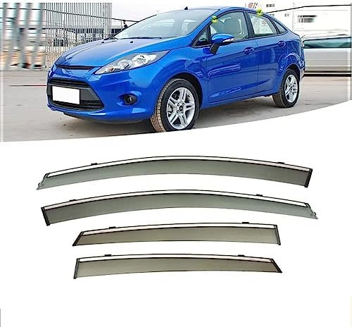 CchenliL 4 Stück Windabweiser für Ford Fiesta Sedan 2010+, vordere hintere Seitenscheiben vorderer hinterer Luftabweiserschutz