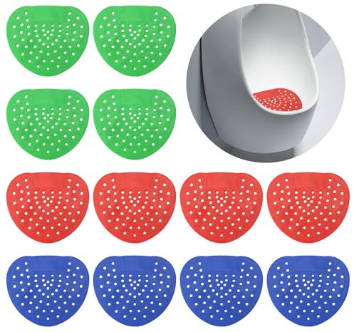 HENGBIRD Lot de 12 tamis d'urinoir parfumés - Élimine les odeurs - Tapis de protection anti-éclaboussures - Parfum longue durée - Convient pour les toilettes courantes dans les centres commerciaux,