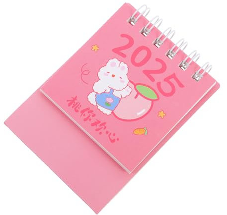 Sewroro Mini Tischkalender Mit Süßem Rosa Hasen -design Doppeldrahtgebunden Praktischer Schreibtischplaner Für Zuhause Büro Und Schule Dekorativ Und Funktional