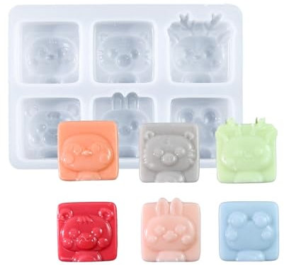 Flexible Silikon-Backformen, einzigartige Tier-Silikonformen mit 6 Mulden, für kreative Bäcker und Dessert-Herstellung