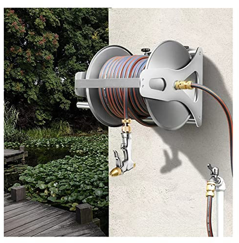 Carrello avvolgitubo da giardino resistente, montaggio a parete, per tubo dell'acqua da esterno, per giardino e patio