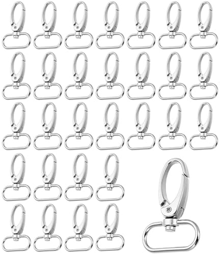 30-Stück Karabiner Hundeleine,Karabinerhaken mit Drehgelenk,Karabiner mit Drehgelenk,Karabinerhaken Hundeleine,360° Hundeleinen für Wirbelkarabiner Haustiere Haken,Kleine Leichte Schlüsselanhänger