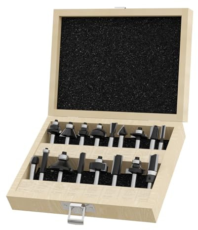 CSOOM 17-teiliger Satz professioneller Oberfräser mit 8-mm-Schaft und Hartmetallfräser zum Schneiden und Trimmen von Holz