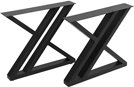 Legwfdthy Estructura de mesa de café X mesa cruzada estructura en cruz loft patas de mesa forma muebles patas de diseño acero metal industrial mesa de comedor moderna patas de escritorio base