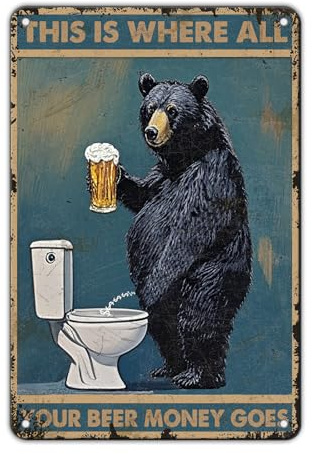 KIYOYO This is Where All Your Beer Money Goes Metal IronWall Art Metal Signs for Decor Vintage Wall Decor Vintage Tin Sign Posters Coffee Decor, Bar Signs for Home Bar Club Man Cave 12x8 Inch