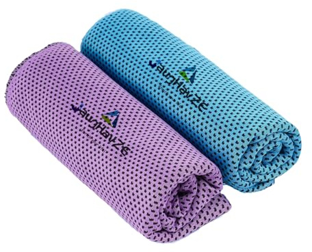 JaugHavZE Cooling Towel 2 Pack，Microfibre Sports Towel for Gym，Fitness (30 x 80 cm)
