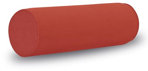Velvetcossy Cylinder Round Memory Foam Support Pillows Cervical Neck Roll Pillow with Pillowcase Soft, Comfortable and Breathable for Sleeping, Chair, Car, Sofa，Travel (Orange, 18x6)